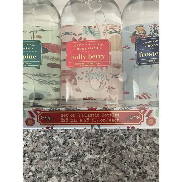 NEW H+B Amaryllis & Juniper Body Wash Christmas Holiday Collection Set of 3 - Picture 9 of 10